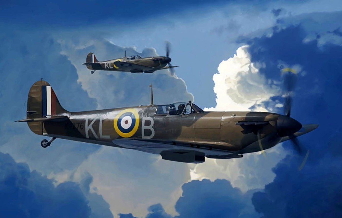 Photo Wallpaper Pair, Royal Air Force, Supermarine - Supermarine Spitfire - HD Wallpaper 