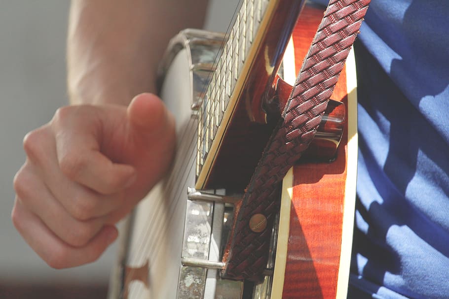 Music, Guitar, Play, Banjo, String, Man, Hand, Strap, - Music - HD Wallpaper 