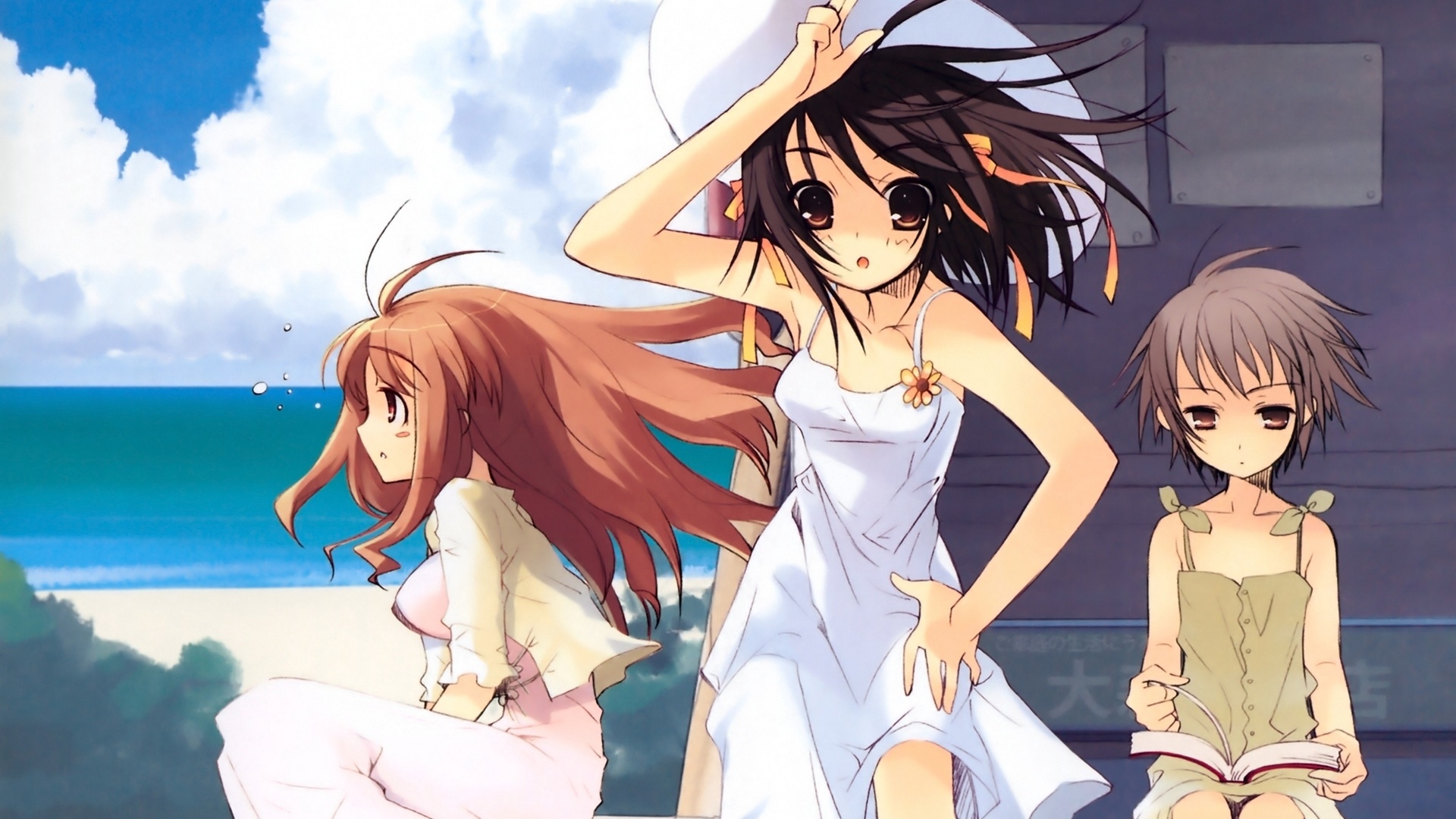 Wallpaper The Melancholy Of Haruhi Suzumiya, Girls, - Suzumiya Haruhi Background - HD Wallpaper 