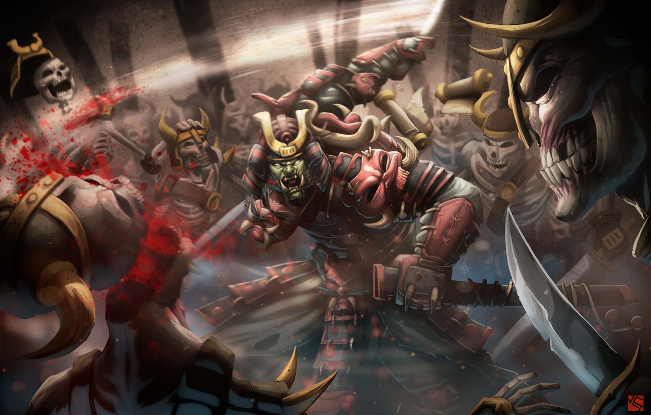 Photo Wallpaper Japan, Armor, Style, Battle, Fight, - Orc Samurai - HD Wallpaper 