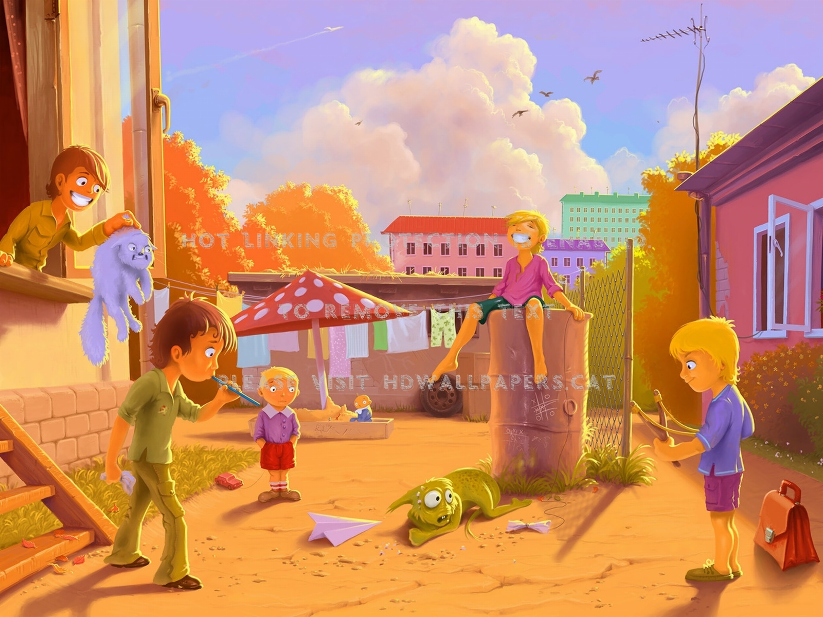Let S Play Annoying Cats Kids Little Street - Windows 7 Wallpaper Hd - HD Wallpaper 