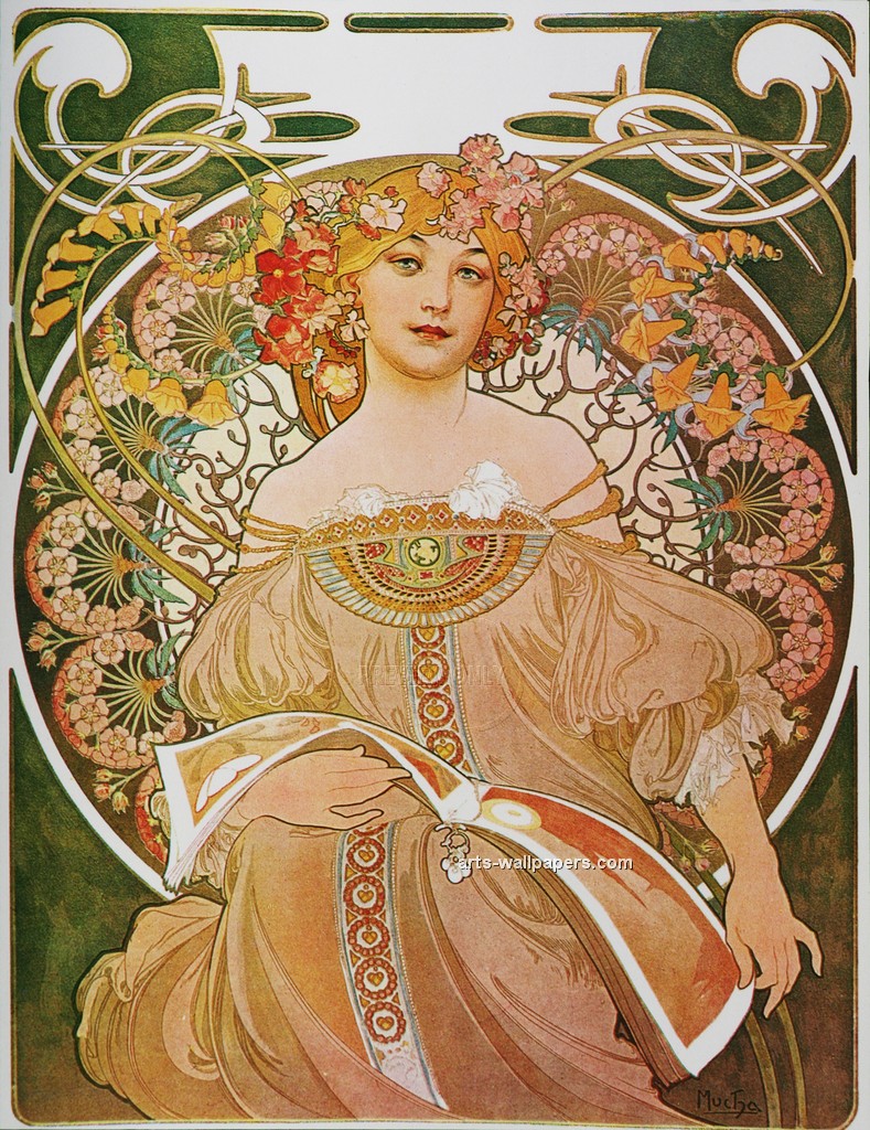 Alphonse Mucha Prints 050 - Alphonse Mucha - HD Wallpaper 