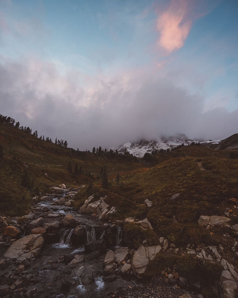 Mt Rainier, Volcano, Mountain, Sunset, Sunrise, Light, - HD Wallpaper 