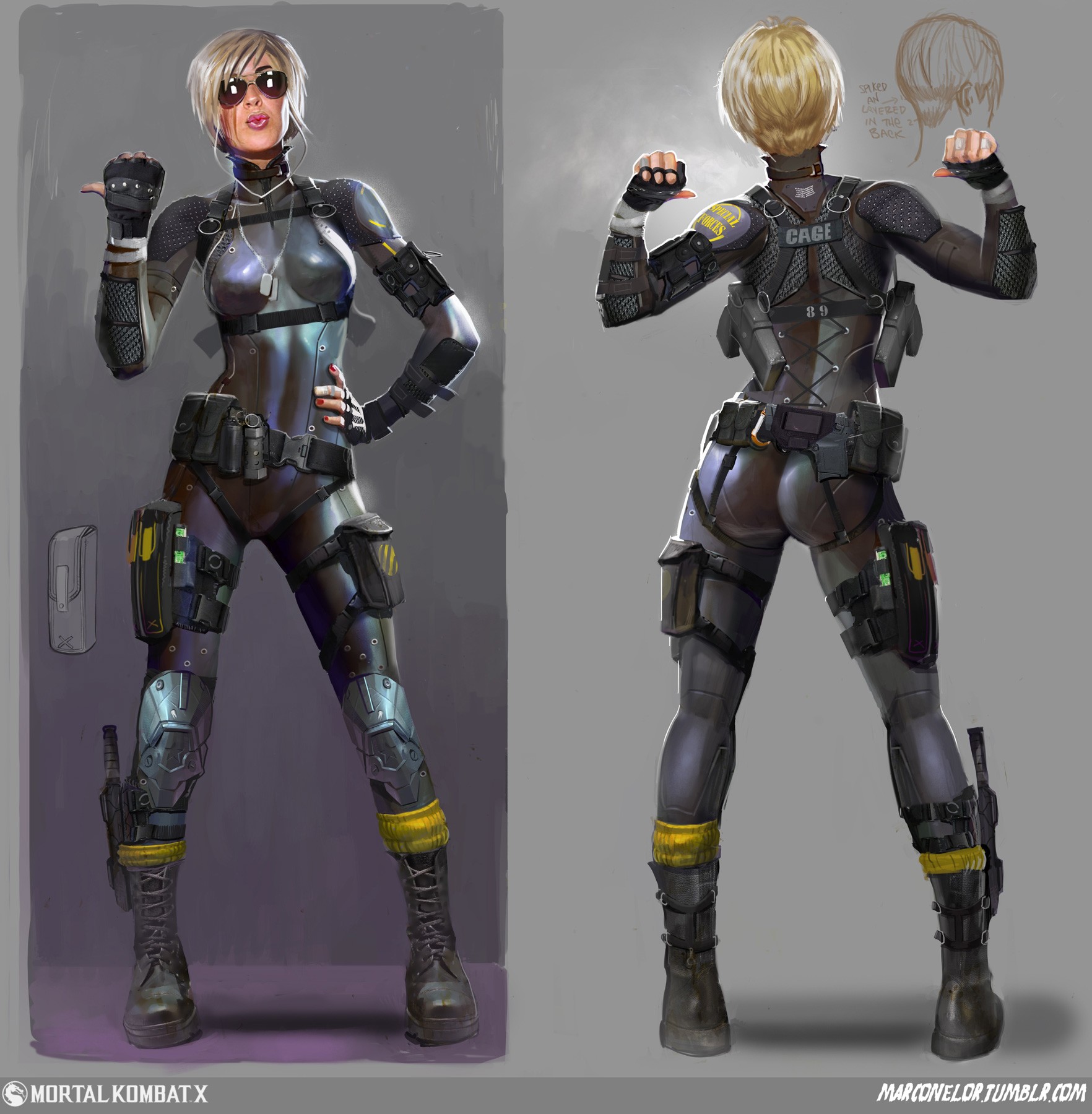 Mortal Kombat Cassie Cage Art - HD Wallpaper 