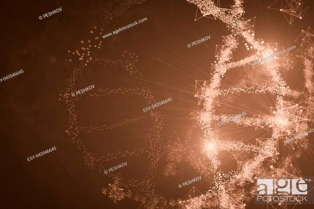 Abstract Glowing Polygonal Dna Molecule Wallpaper With - Night - HD Wallpaper 