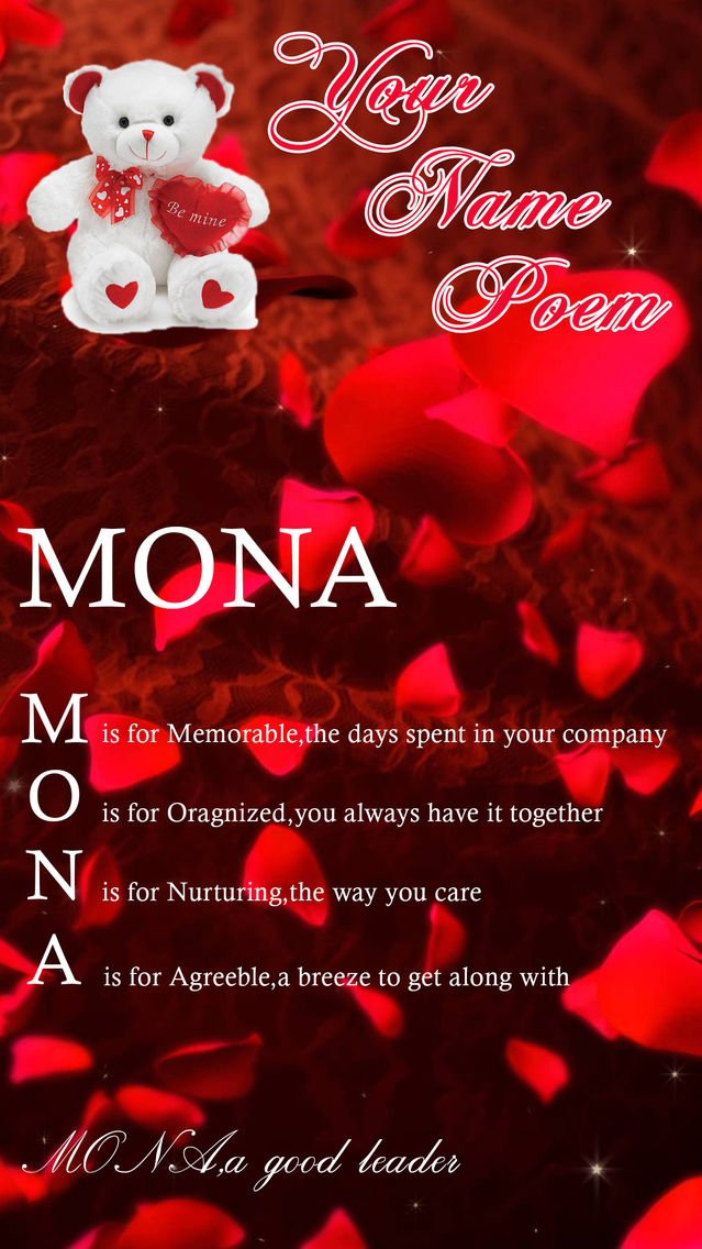 Name Poem Maker - Mona Name Images Download - HD Wallpaper 