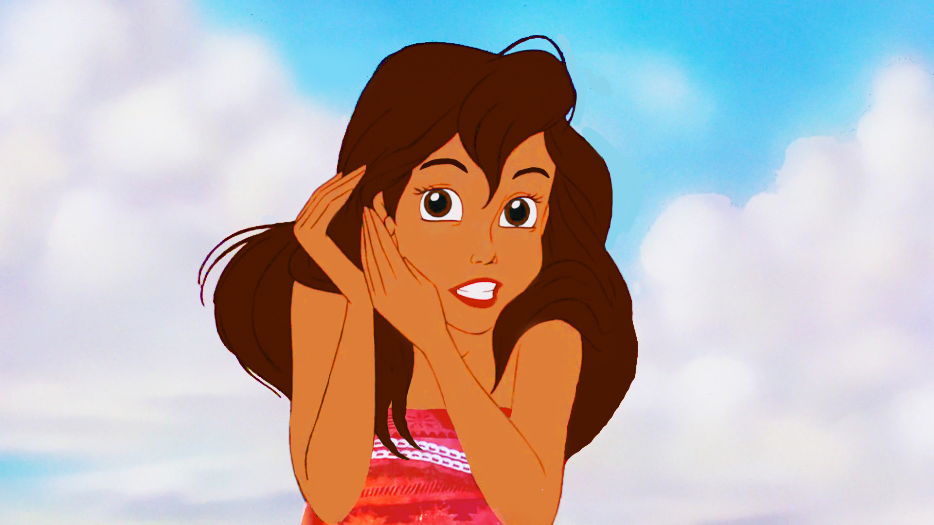 Ariel Dressed Up As Moana - Disney Ariel With Moana - HD Wallpaper 