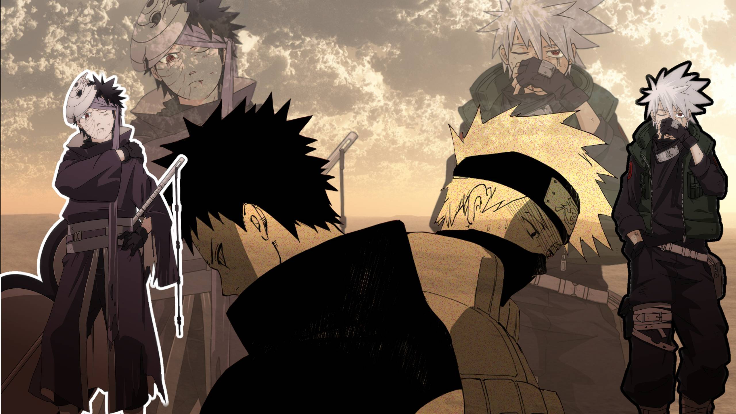Naruto Wallpaper Kakashi And Obito - HD Wallpaper 