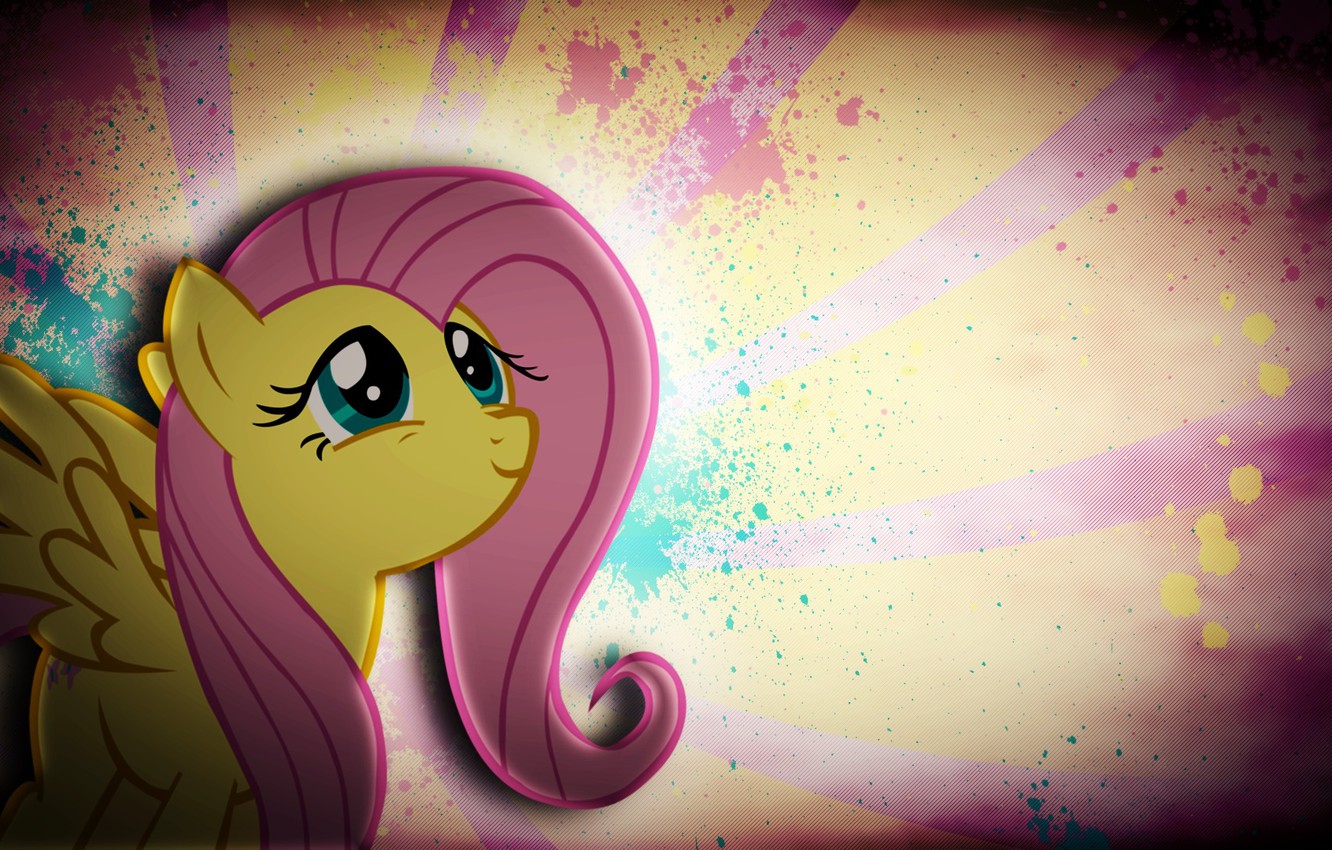 Photo Wallpaper Pony, Grunge, My Little Pony, Fluttershy, - Обои На Рабочий Стол My Little Pony Флаттершай - HD Wallpaper 