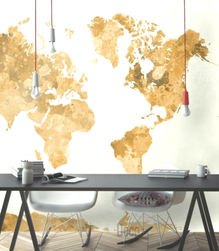 World Map Wall Unusual Wall Wallpaper Modern Dining - Dynamism In Interior Design - HD Wallpaper 