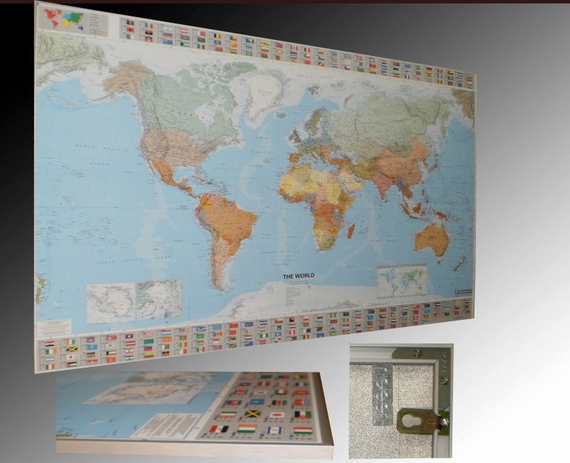 Wetkarte -wandkarte Weltkarte Holz Rahmen Cm Wallpaper - Michelin - HD Wallpaper 