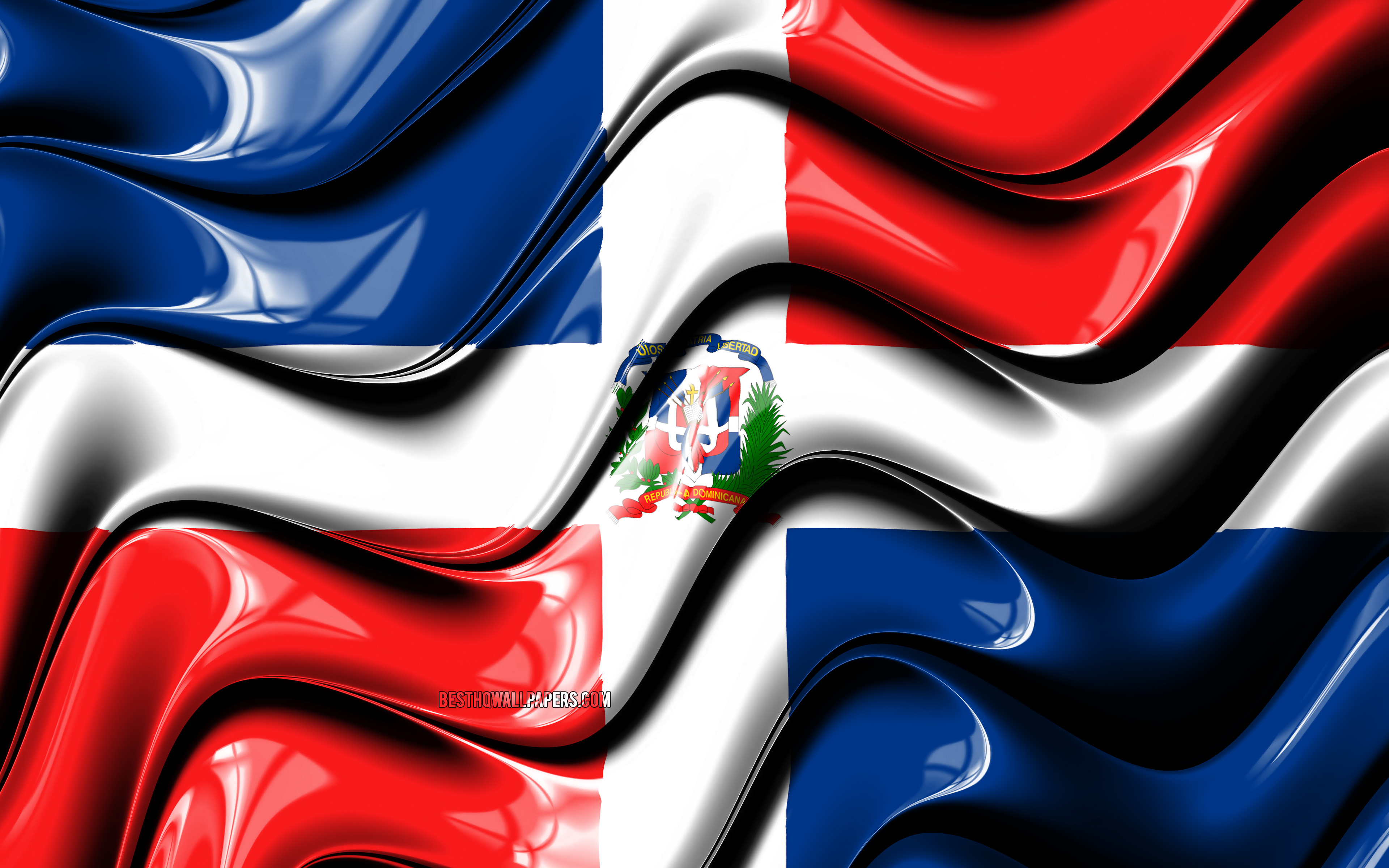 Dominican Republic Flag, 4k, North America, National - Flag Of Abruzzo Italy - HD Wallpaper 