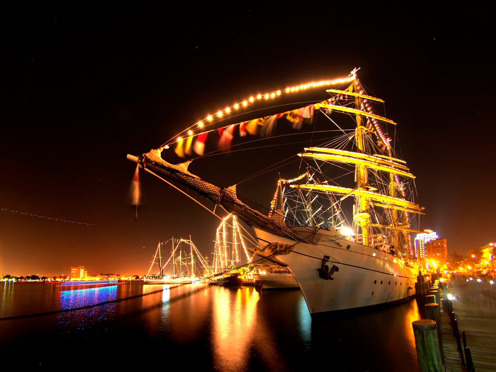Big Ship With Lights - HD Wallpaper 