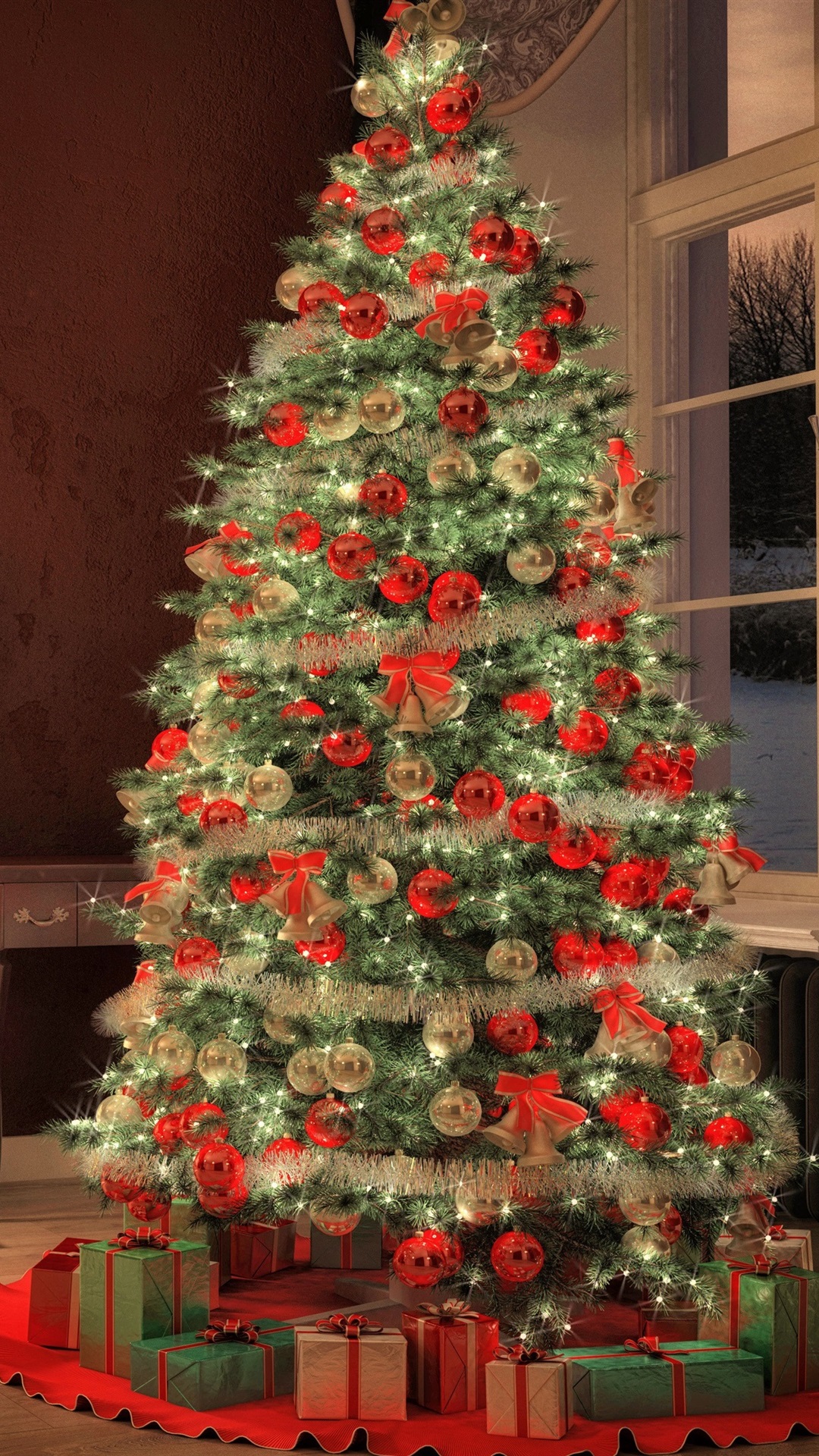 Iphone Wallpaper Christmas Tree, Fireplace, Decoration, - Christmas Picture Background Drop - HD Wallpaper 