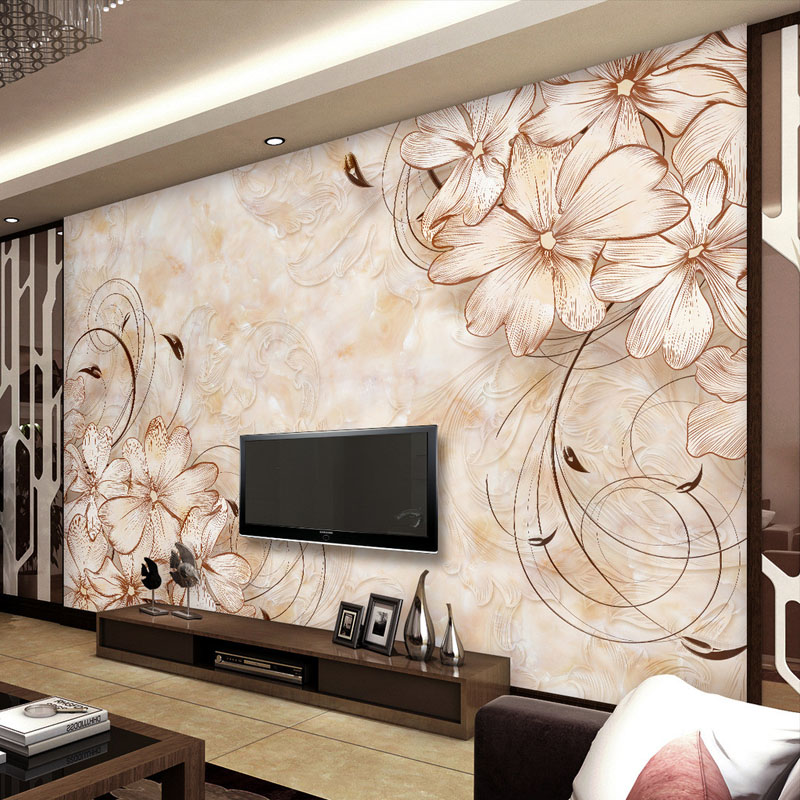 Tv Wall With 3d Tile - HD Wallpaper 