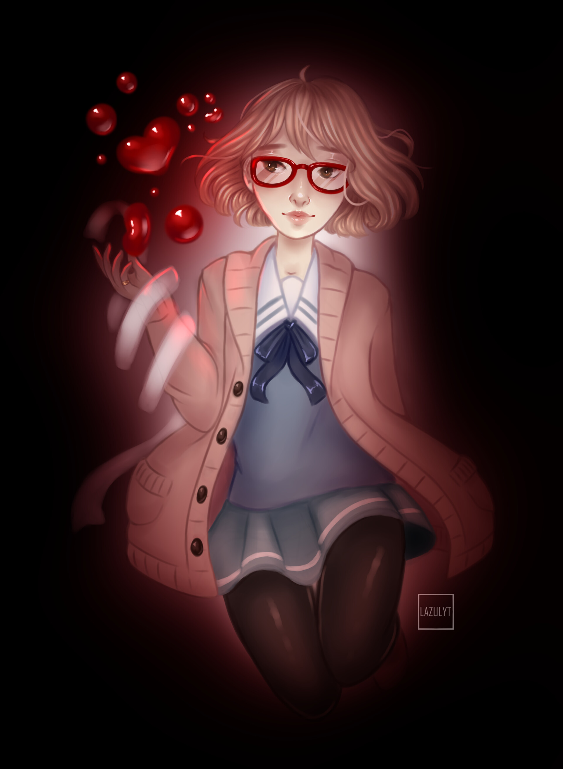 Mirai Kuriyama Artwork Smiling - HD Wallpaper 