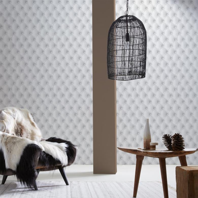 Greyish White Tufted Leather Image - Emperador Grey Marble - HD Wallpaper 