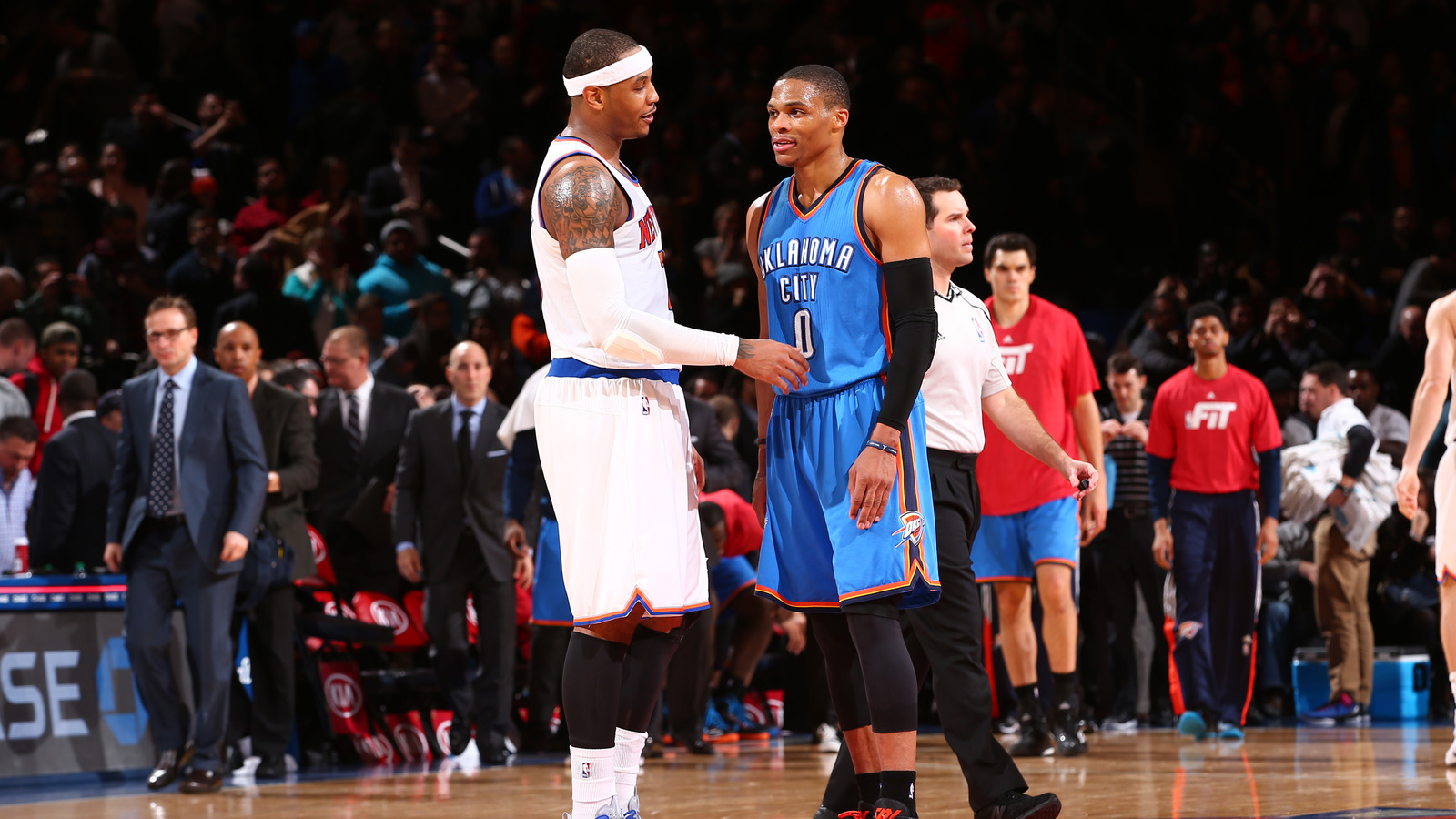 Melo Drama Is Over, Carmelo Goes To Thunder - Russell Westbrook Paul George Carmelo Anthony - HD Wallpaper 