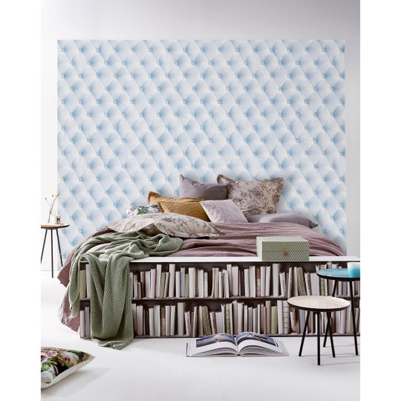 Blue Linen Tufted Fabric Image - Wallpaper - HD Wallpaper 