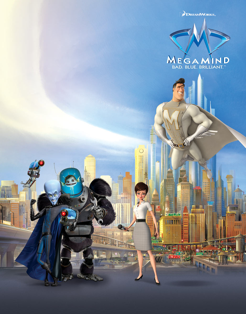 Cast Of The Dreamworks Cg Animated Movie Megamind Wallpaper - Megamind - HD Wallpaper 