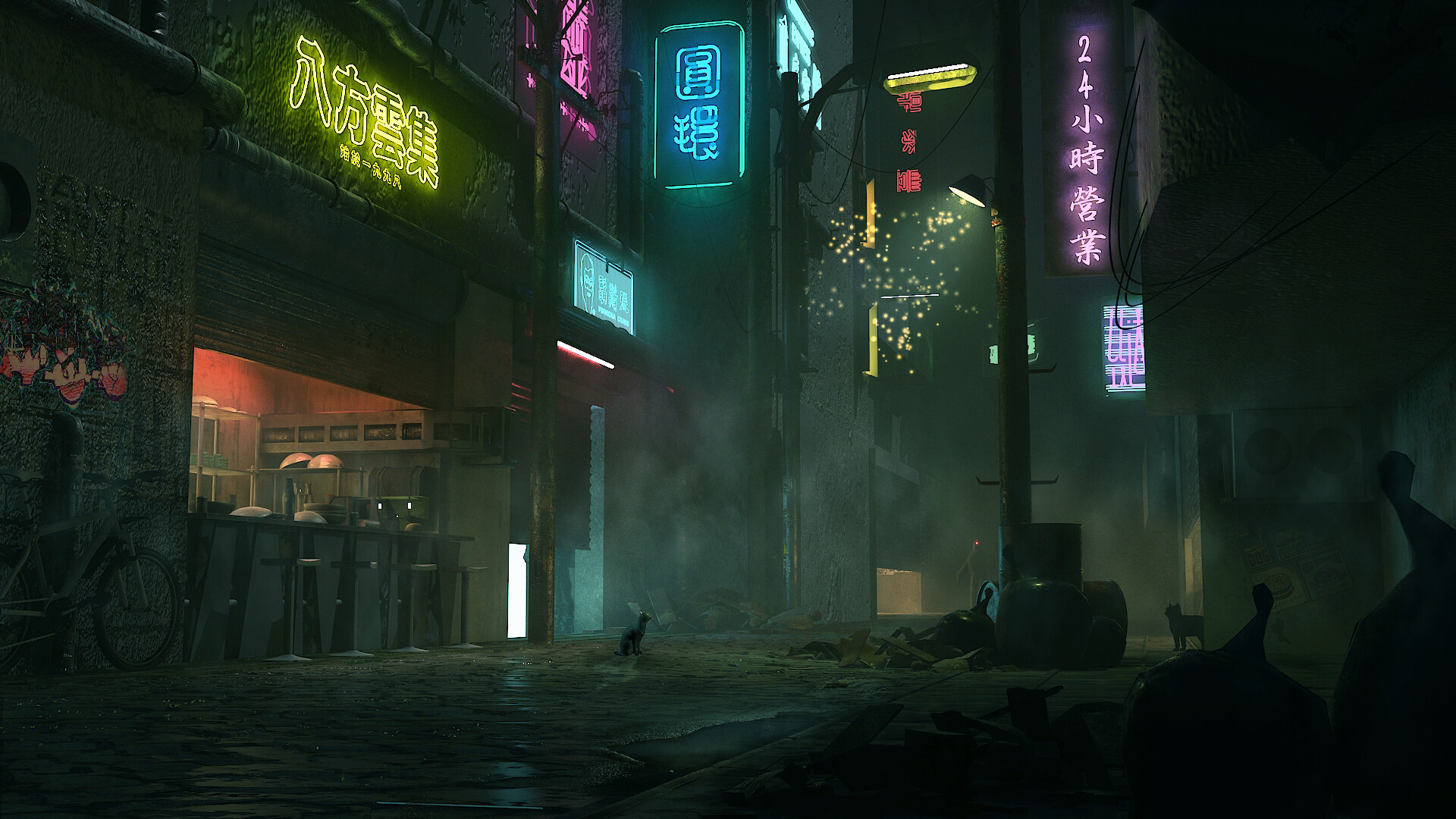 Cyberpunk Alley 19x1080 Wallpaper Teahub Io