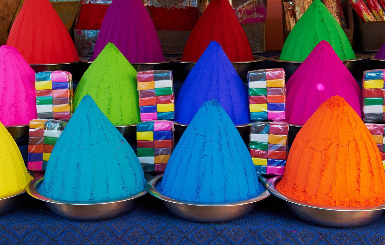 Photo Wallpaper India, Market, Powder, Mysore, Karnataka, - Холи Обои На Телефон - HD Wallpaper 
