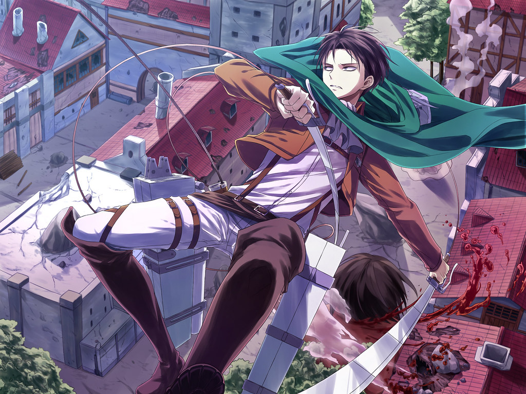 Attack On Titan Levi In Action - HD Wallpaper 