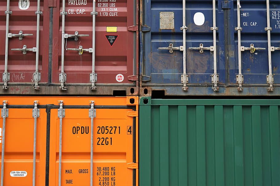 Colors, Colours, Container, Industry, Iron, Lock, Logistics, - Cargo Container Photography - HD Wallpaper 