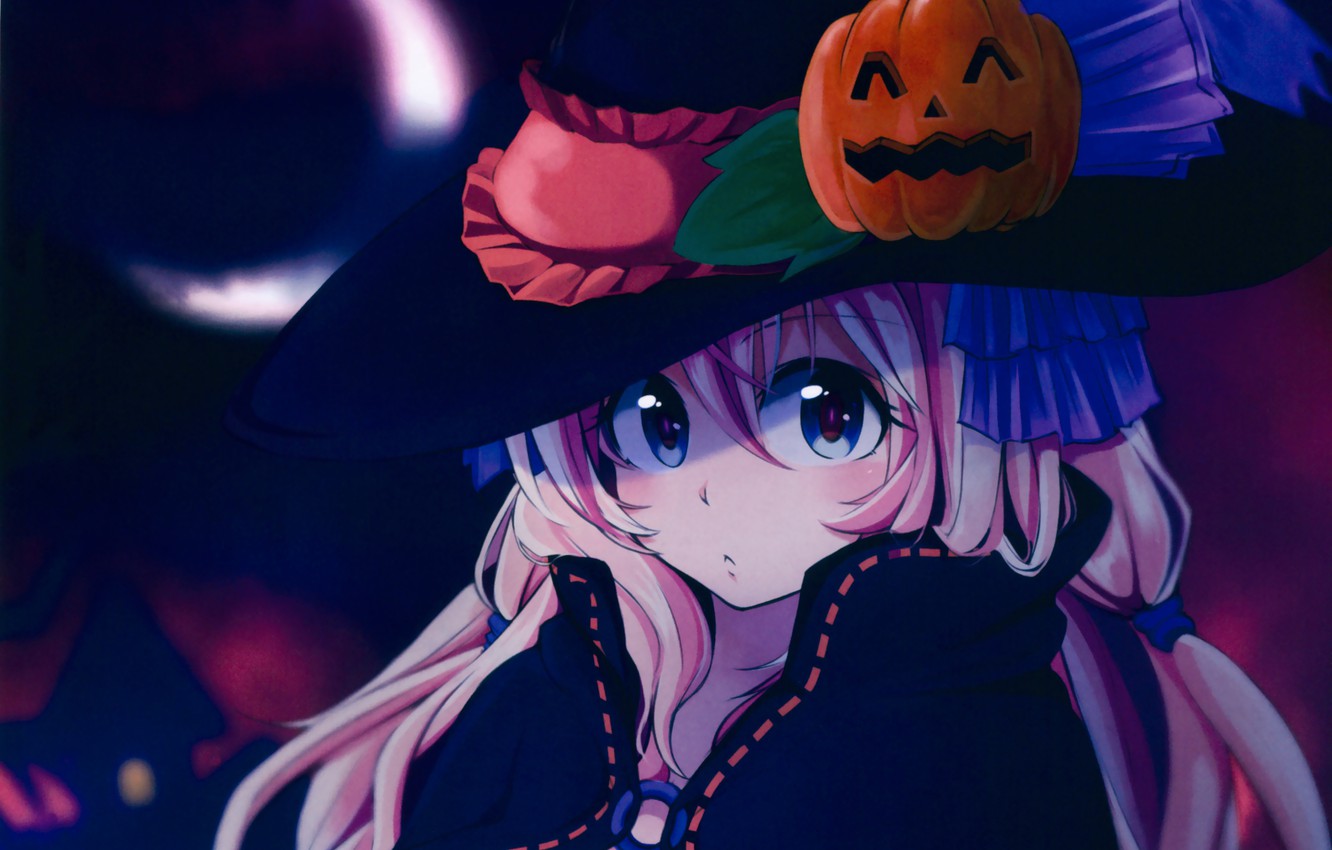 Photo Wallpaper Night, Halloween, Vocaloid, Megurine - Luka Vocaloid Halloween - HD Wallpaper 