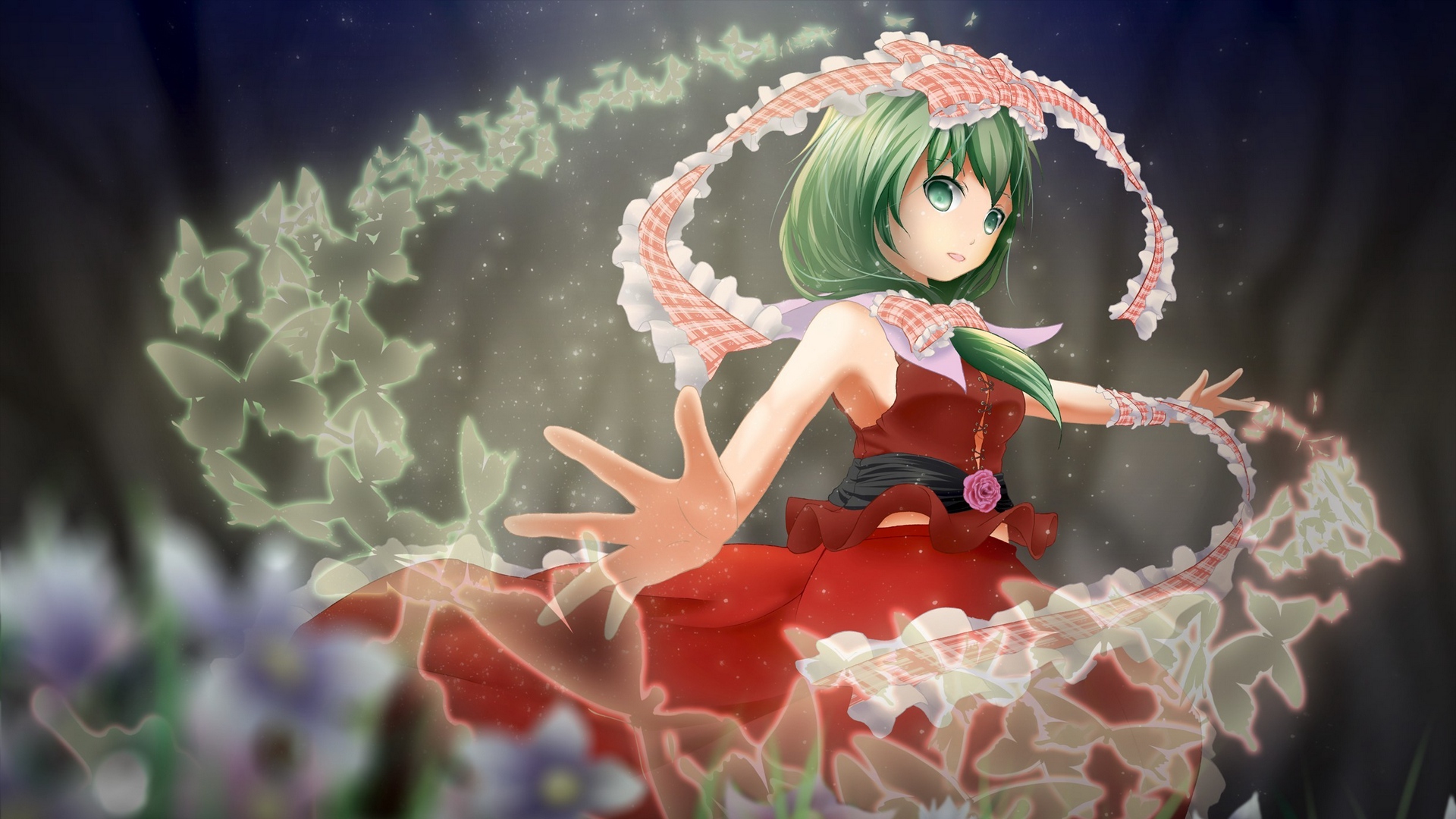 Wallpaper Touhou, Kagiyama Hina, Girl, Green Hair, - Touhou Hina - HD Wallpaper 
