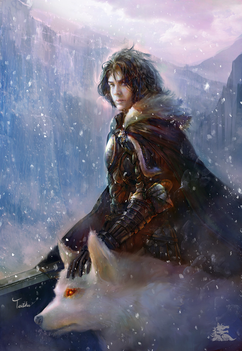 Jon Snow, Ghost, And Game Of Thrones Image - Song Of Ice And Fire Jon Snow Art - HD Wallpaper 