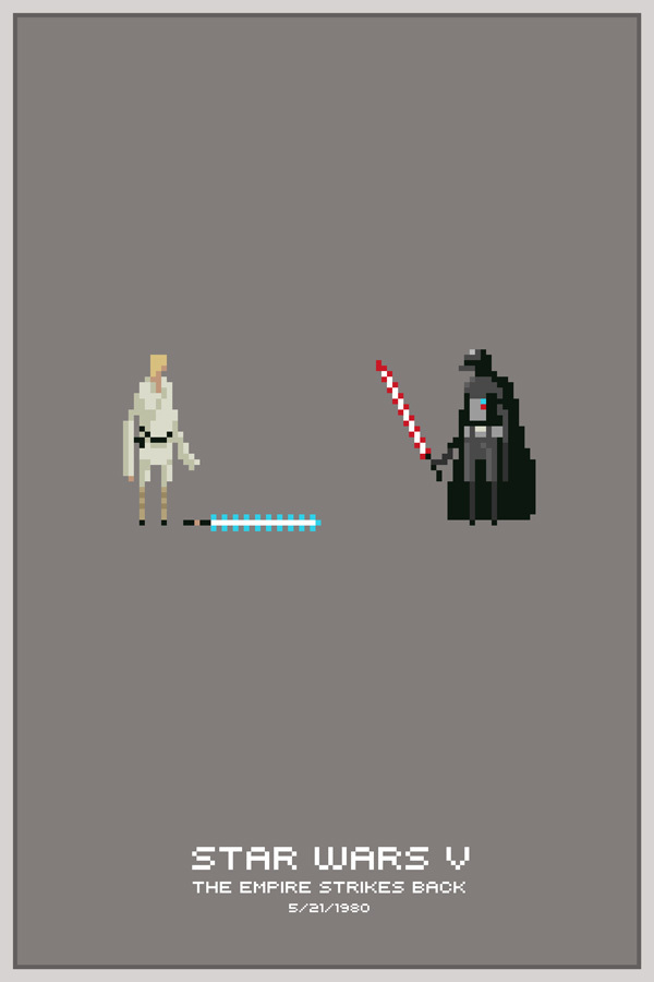 Pixel Art Poster Star Wars - HD Wallpaper 