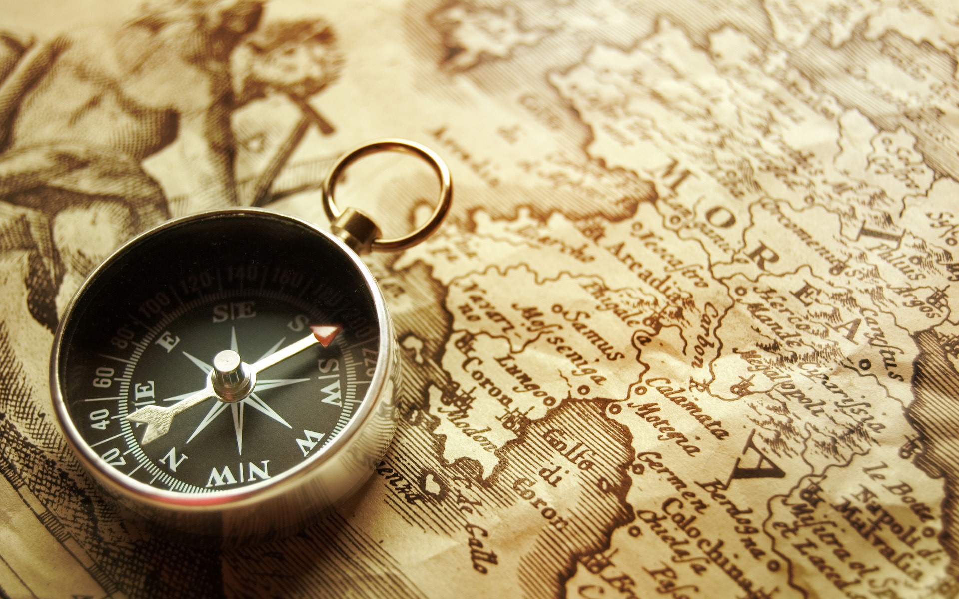 Vintage Compass - HD Wallpaper 