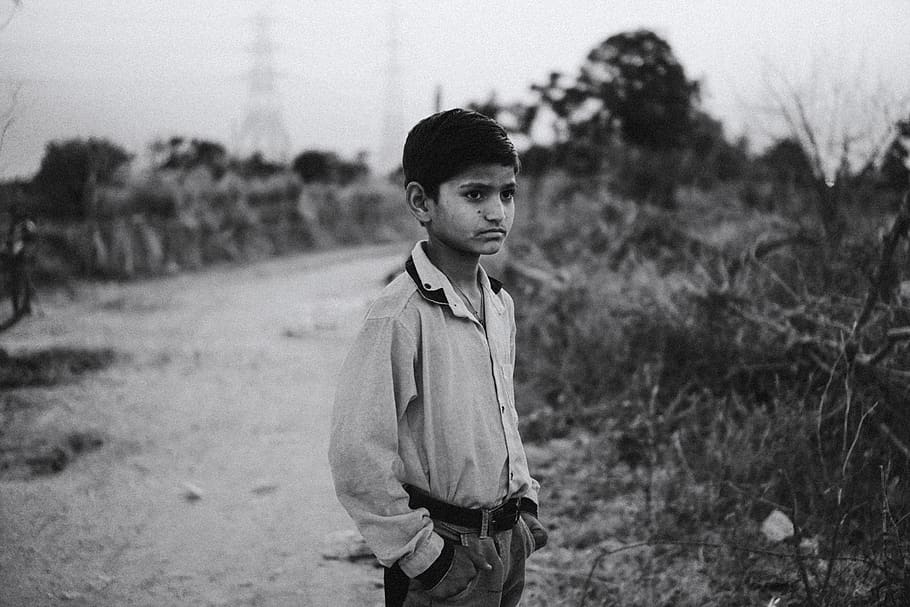 Apparel, Clothing, Human, Person, Ground, Boy, Young - Black White Indian Boy - HD Wallpaper 