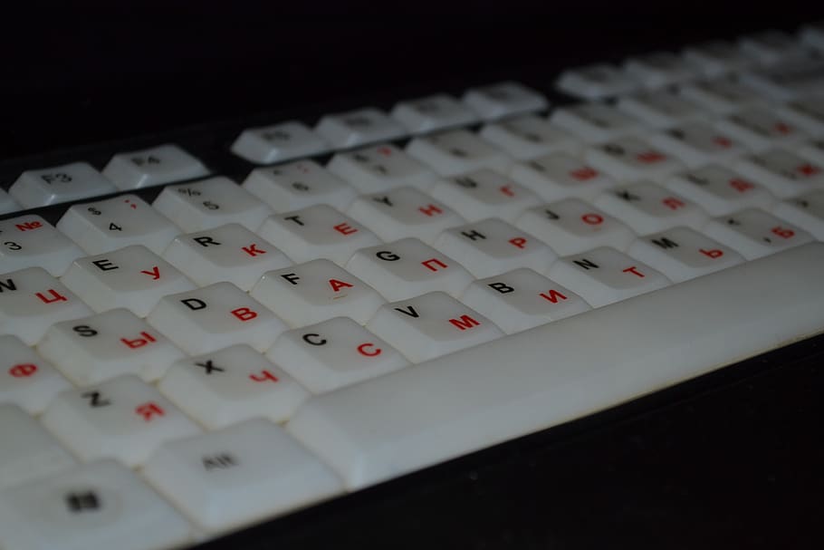 Keyboard, Russian Letters, English Letters, Characters, - HD Wallpaper 