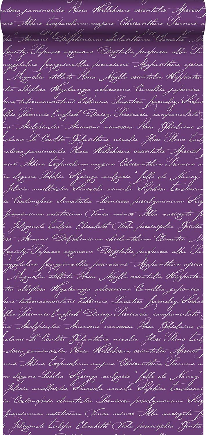 Wallpaper Handwritten Latin Flower Names Dark Purple - Parallel - HD Wallpaper 