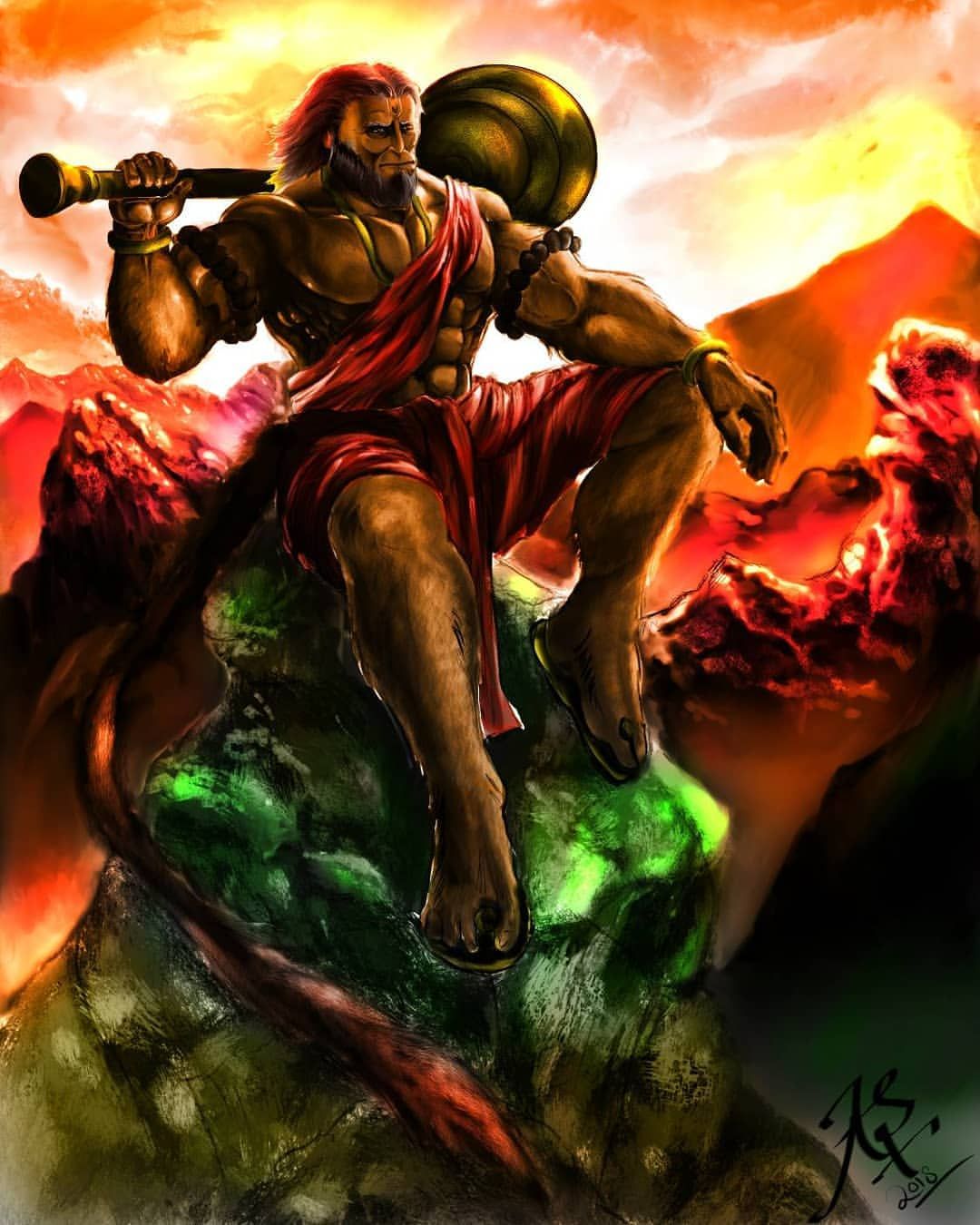 Warrior Bajrang Bali Hanuman - 1080x1350 Wallpaper 
