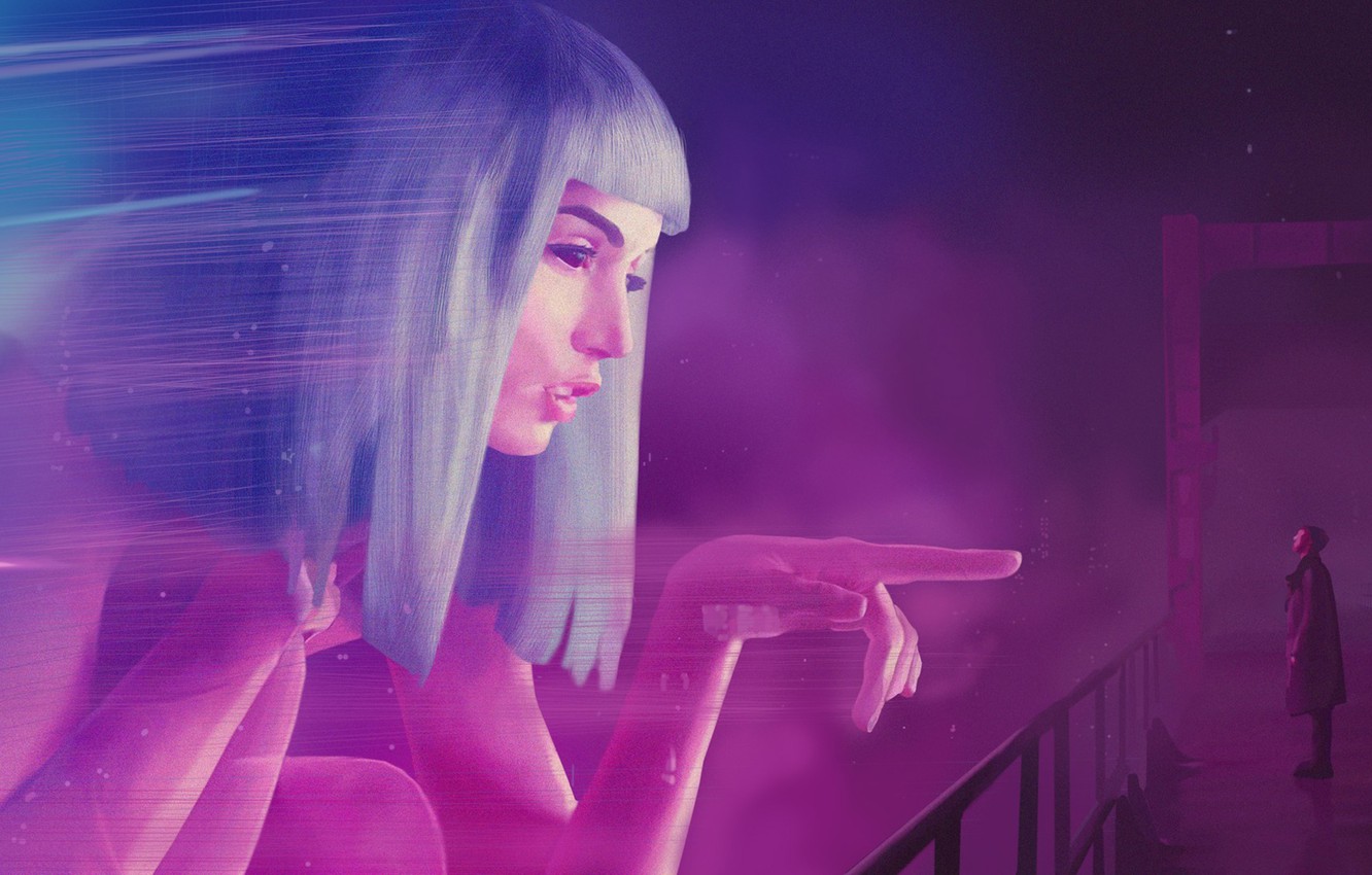 Photo Wallpaper The City, Neon, Art, The Film, Fiction, - Blade Runner 2049 Ana De Armas - HD Wallpaper 