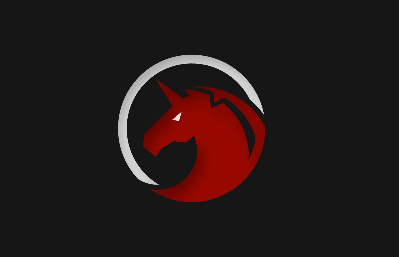 Red Black Unicorn Hd - HD Wallpaper 