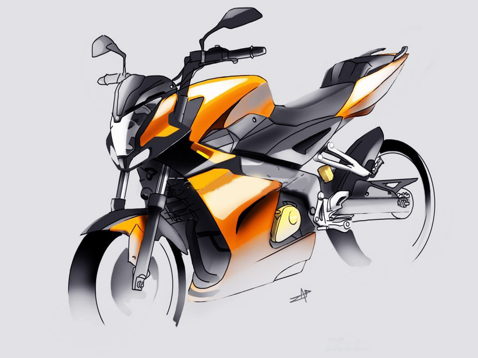 Pulsar 200 Ns Hd Wallpaper - Dibujo De Moto Pulsar Ns 200 - HD Wallpaper 