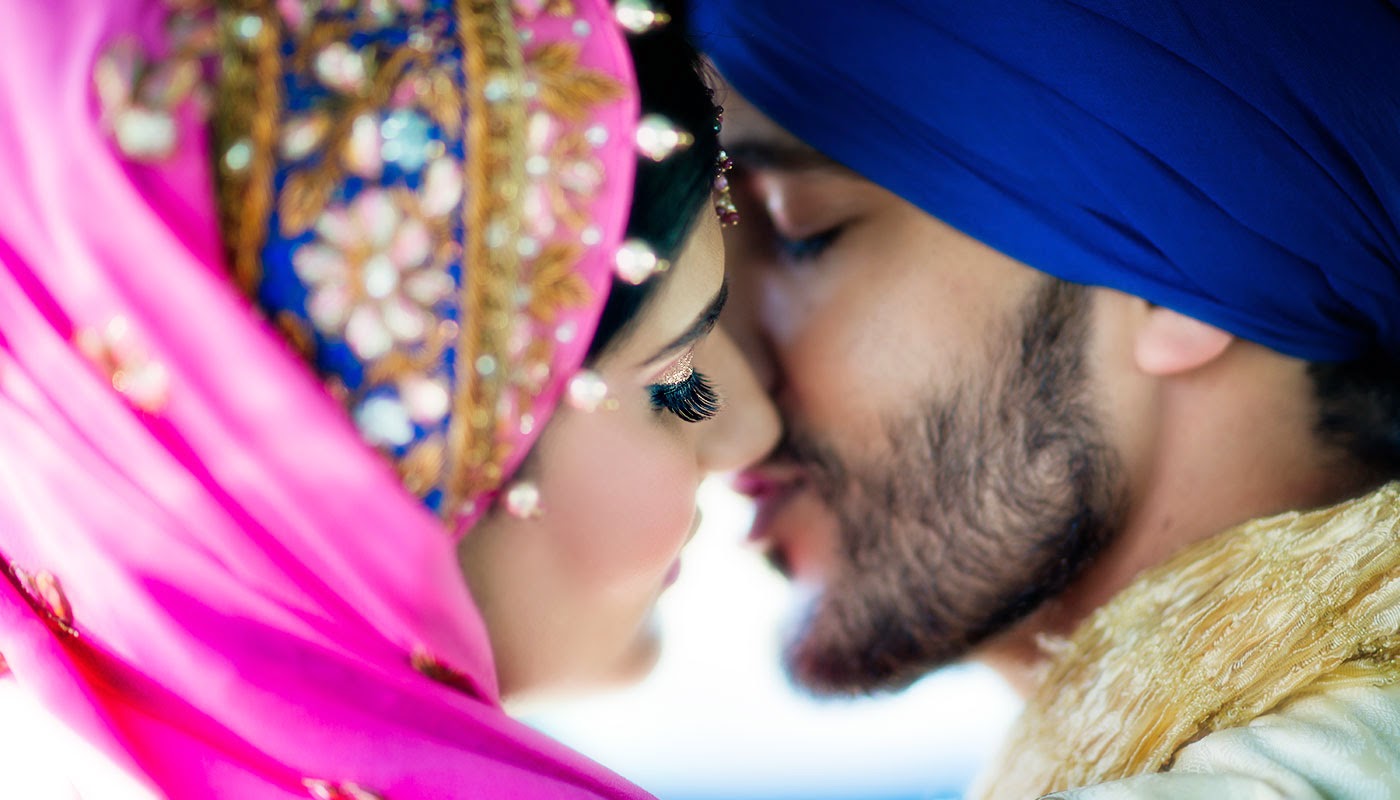 Indian Wedding Photographer, Punjabi Wedding Photographer - Romantic Punjabi  Married Couple - 1400x800 Wallpaper 