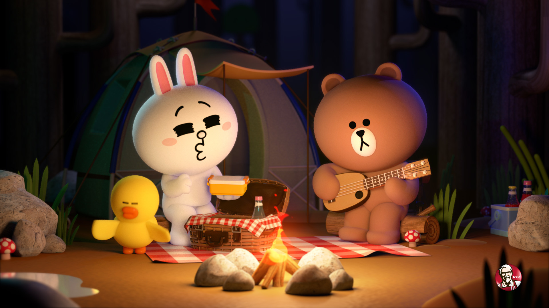 Line Friend Wallpaper Hd - HD Wallpaper 