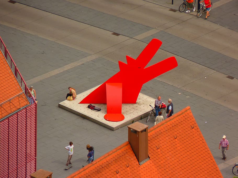 Dog, Keith Haring, Red Dog, Artwork, Ulm, Group Of - Perro Rojo Keith Haring - HD Wallpaper 