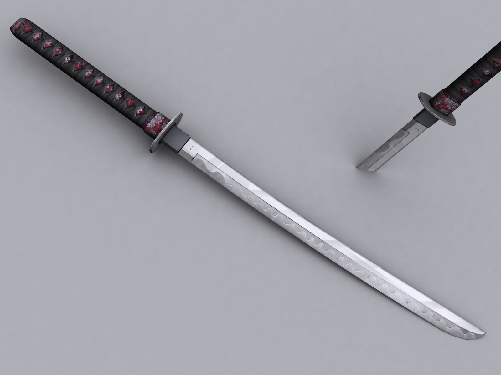 Katana With Kanji Engravings - HD Wallpaper 