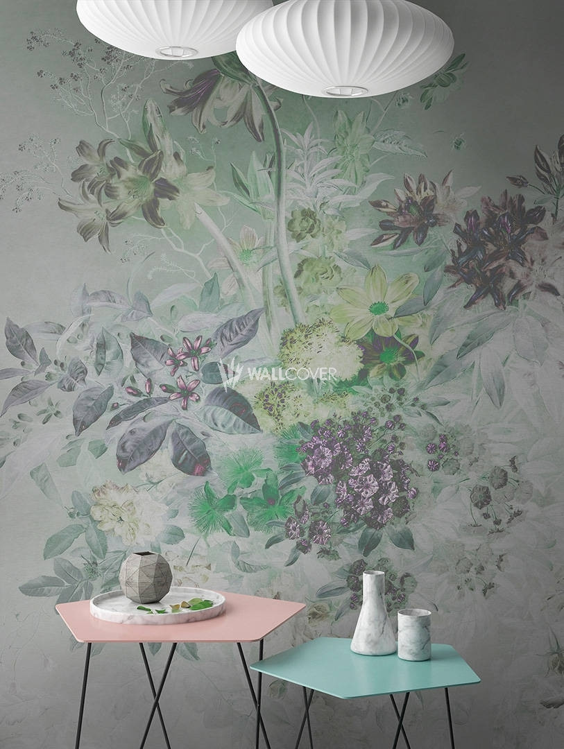 Dd110731 Walls By Patel Bouquet Pastel - Wall Murals Grey And Pink - HD Wallpaper 