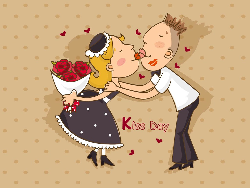 Kiss Day Hd Wallpaper - Good Morning Kiss Animated - HD Wallpaper 