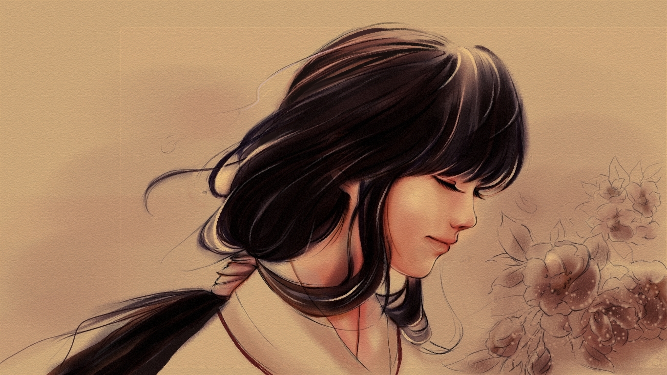 Kikyo Hair - HD Wallpaper 