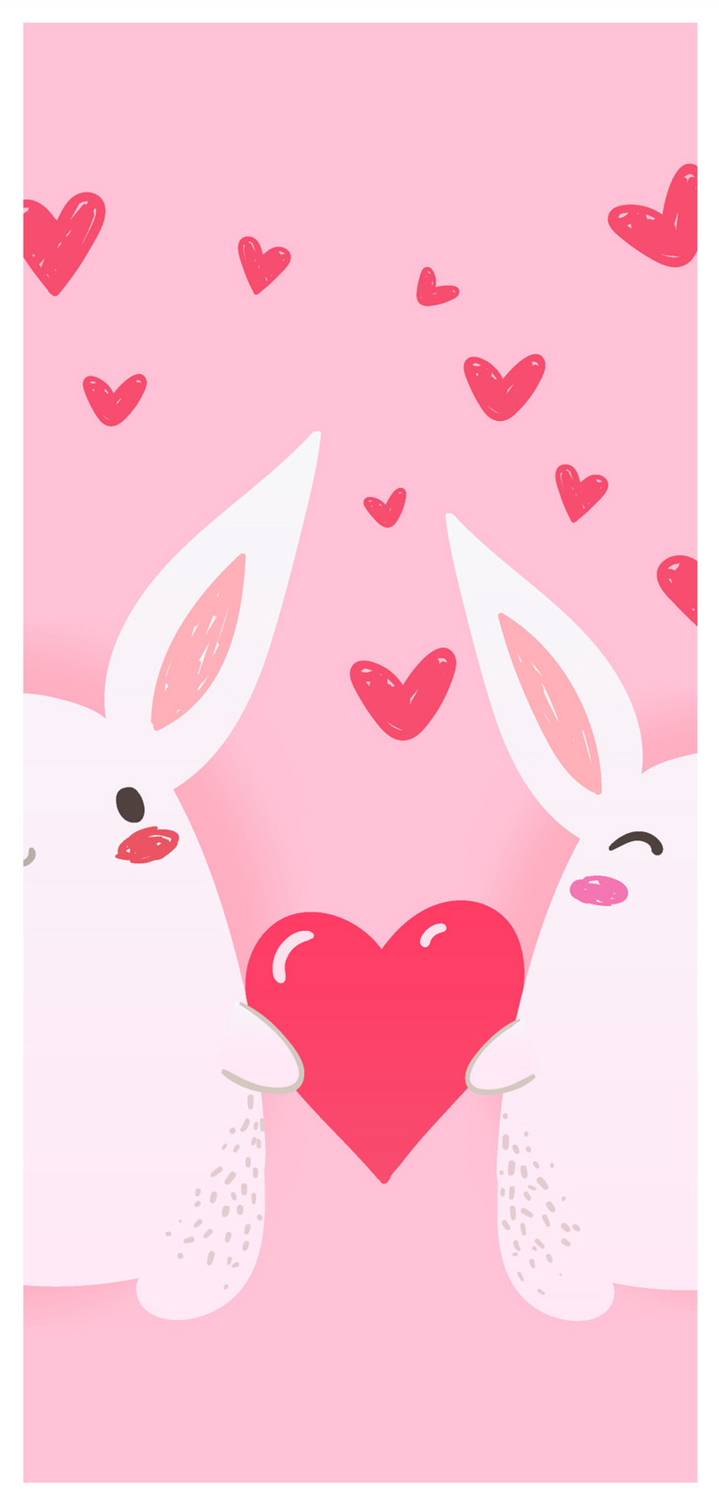Kelinci Cinta Wallpaper Ponsel - Hình Nền Điện Thoại Thỏ Cute - HD Wallpaper 