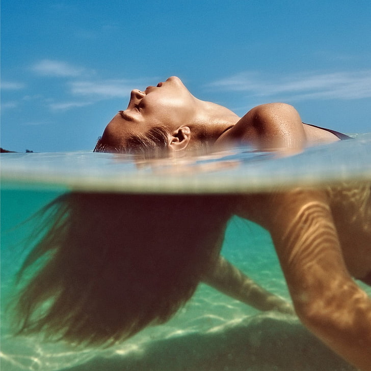 Women, Model, Beach, Josephine Skriver, Closed Eyes, - Josephine Skriver Porter - HD Wallpaper 