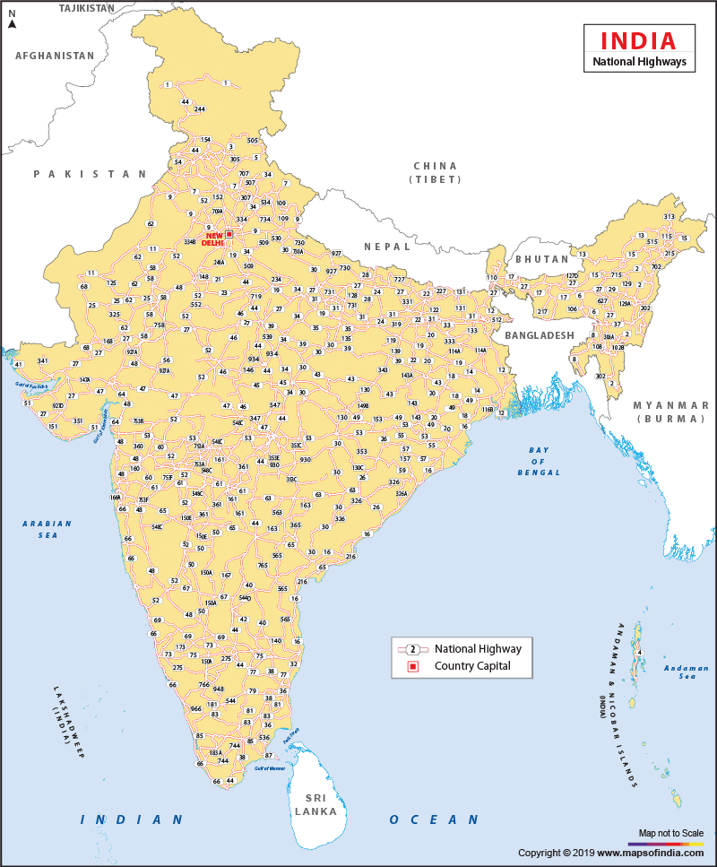 India National Highway Map - National Highways In India Map - HD Wallpaper 
